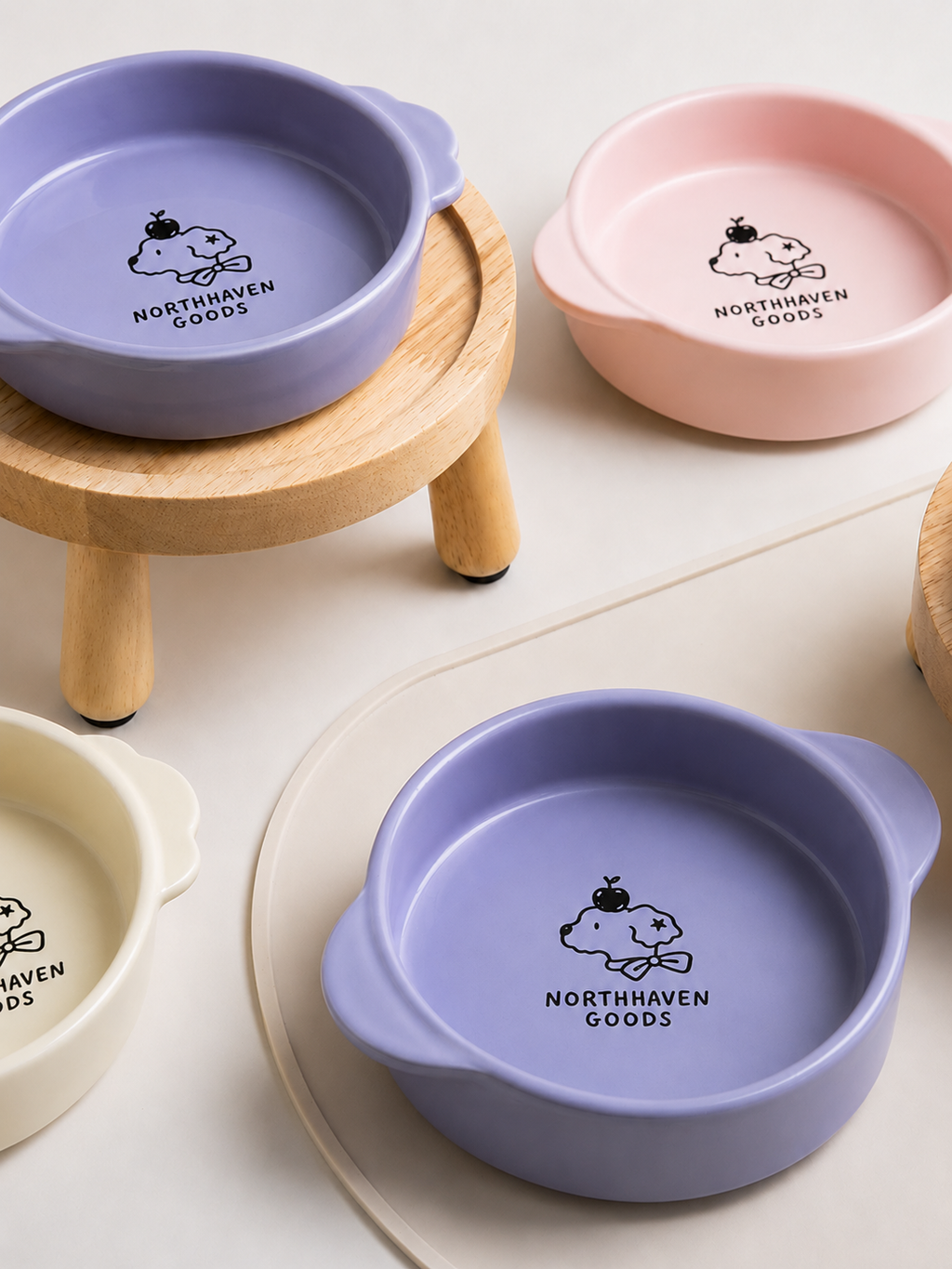 Elevated Ceramic Pet Dining Bowl Set for Cats and Dogs