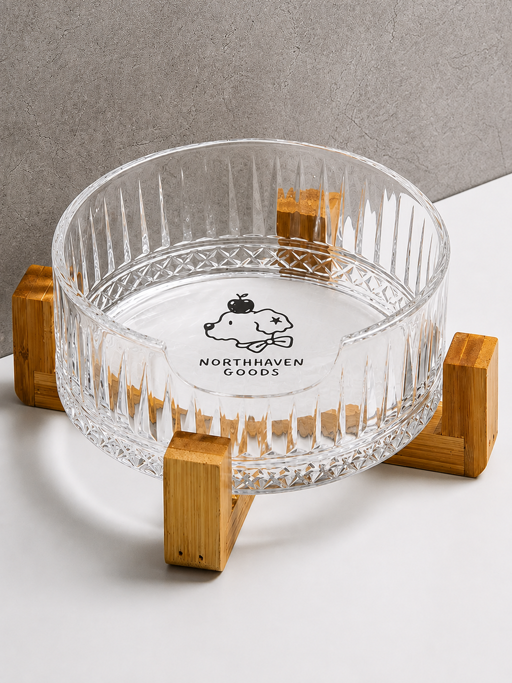 Large Opening Glass Pet Bowl with Elevated Neck-Friendly Stand