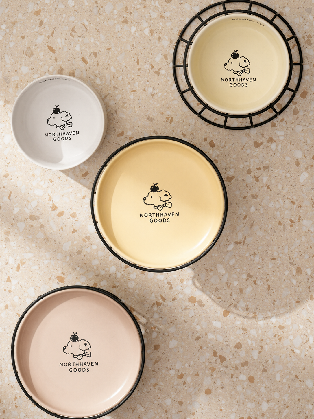 Ergonomic Raised Ceramic Bowl for Small Dogs and Cats