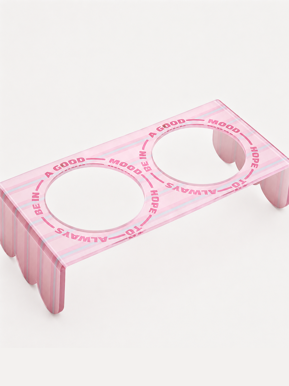 Acrylic Double Ceramic Bowl Stand for Mess-Free Pet Feeding