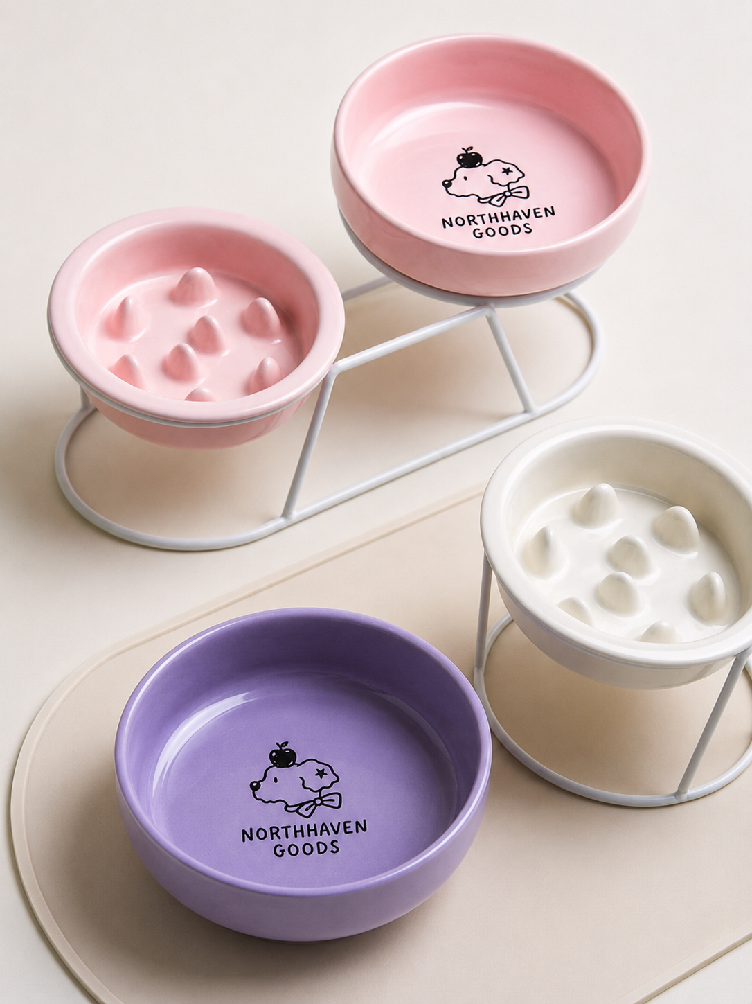 Non-Slip Pet Water and Food Bowl for Cats and Small Dogs