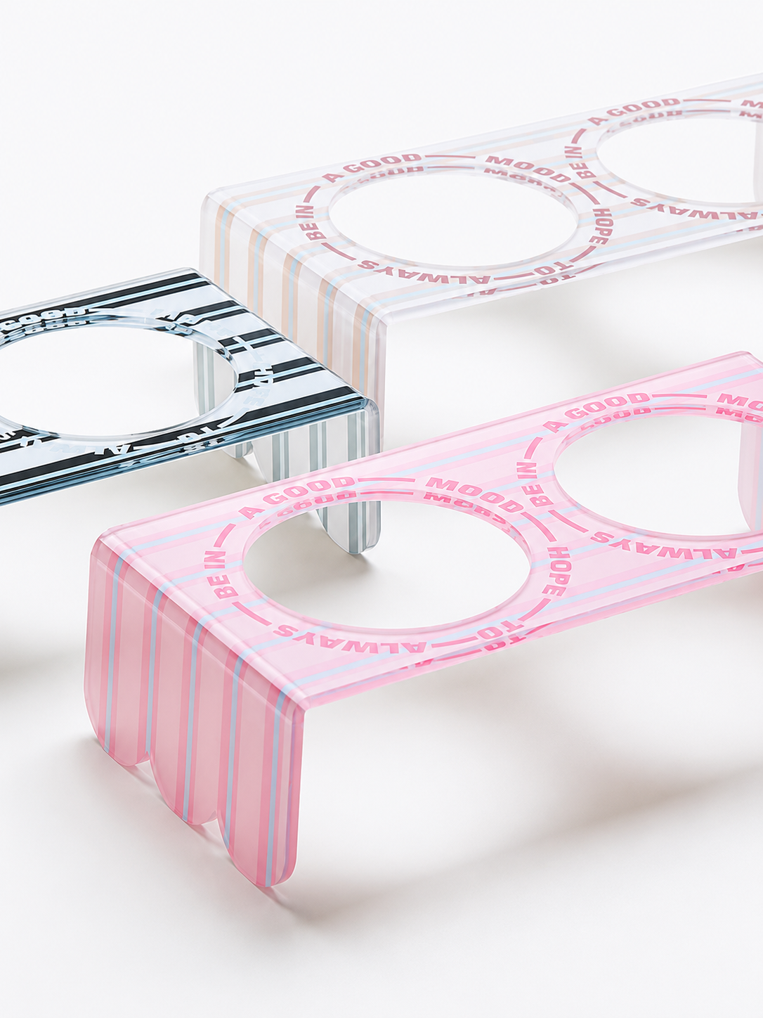 Modern Acrylic Double Bowl Feeding Station for Pets