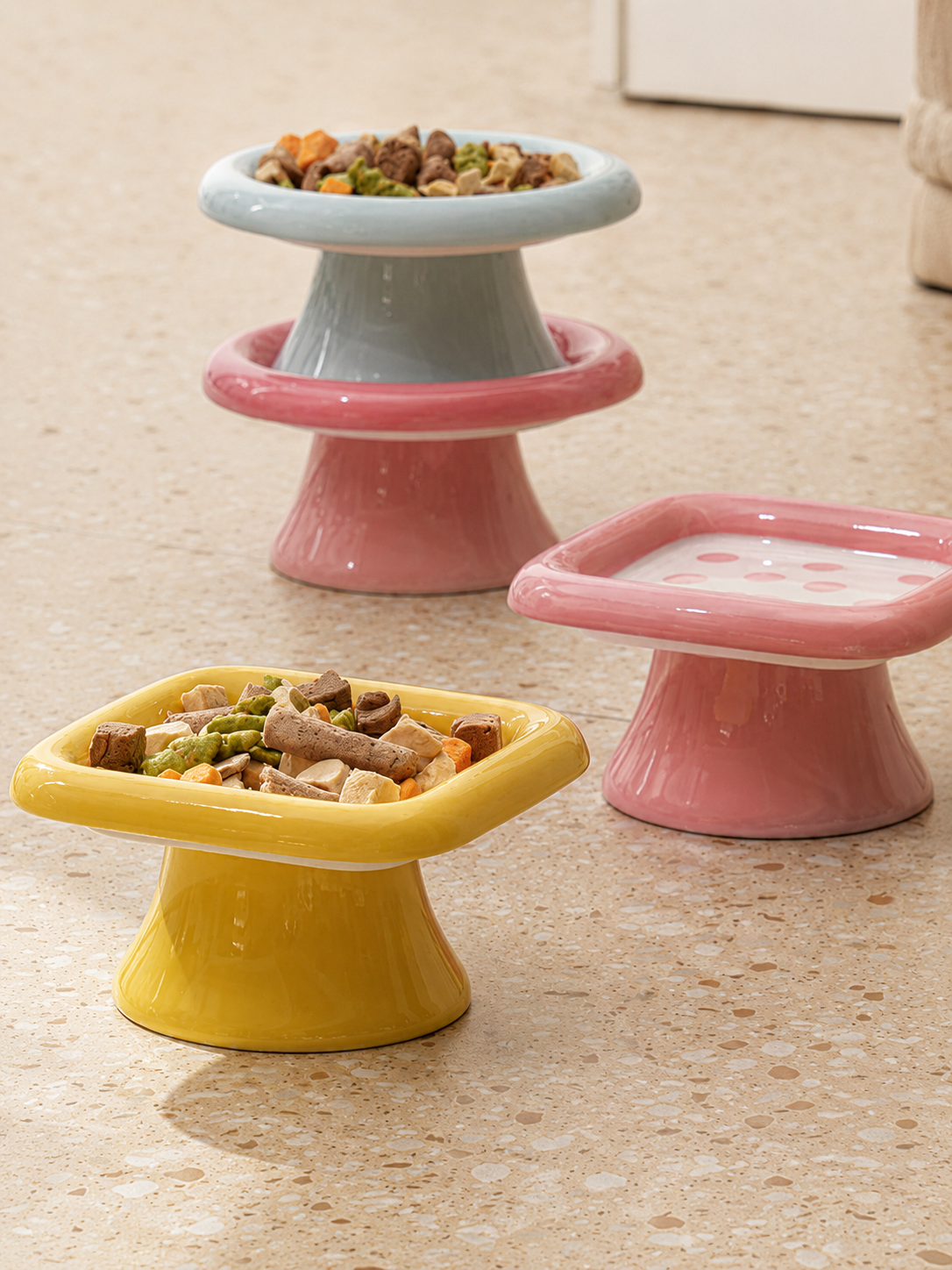 Premium Glazed Ceramic Pet Bowl with Elevated Feeding Design