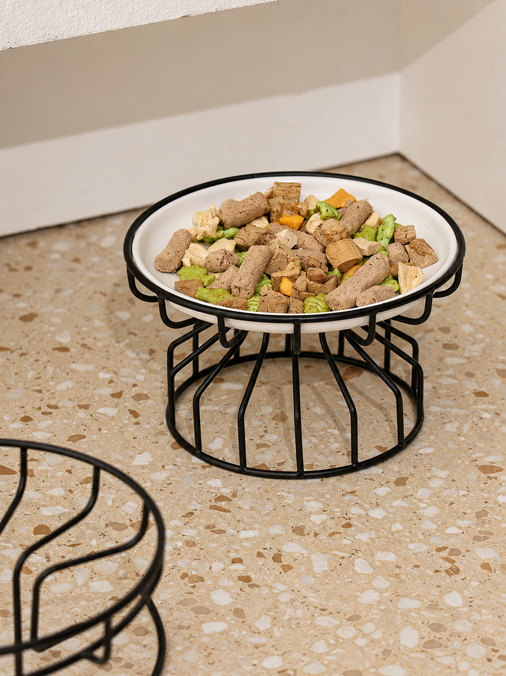 Ergonomic Raised Ceramic Bowl for Small Dogs and Cats