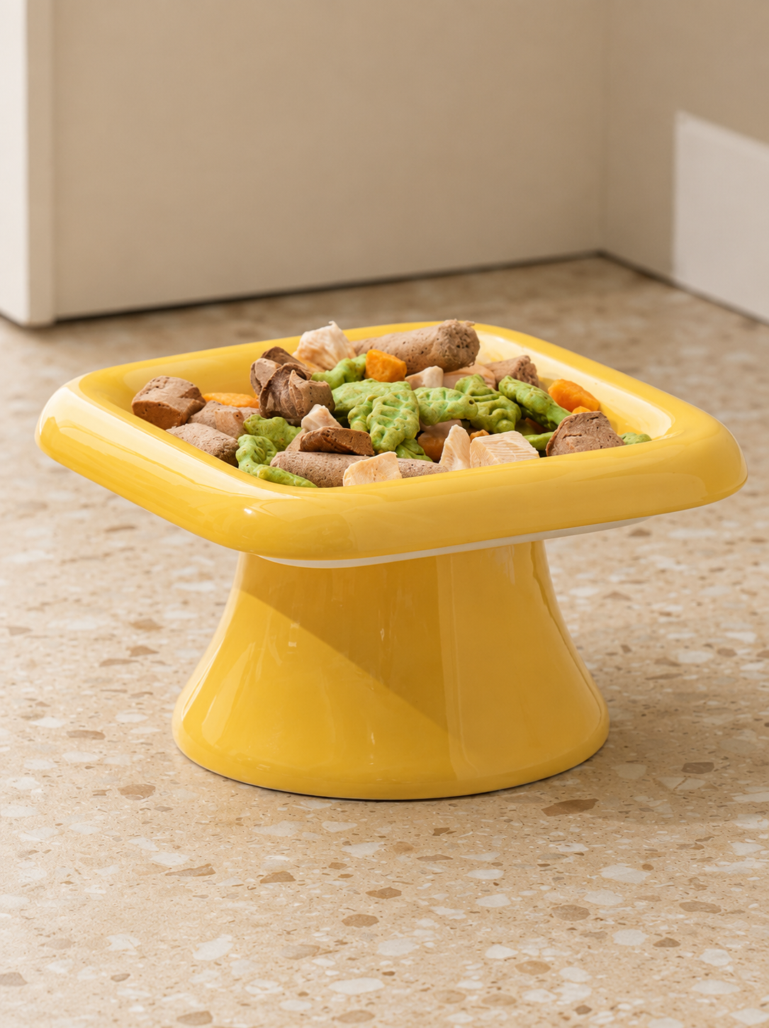 Premium Glazed Ceramic Pet Bowl with Elevated Feeding Design