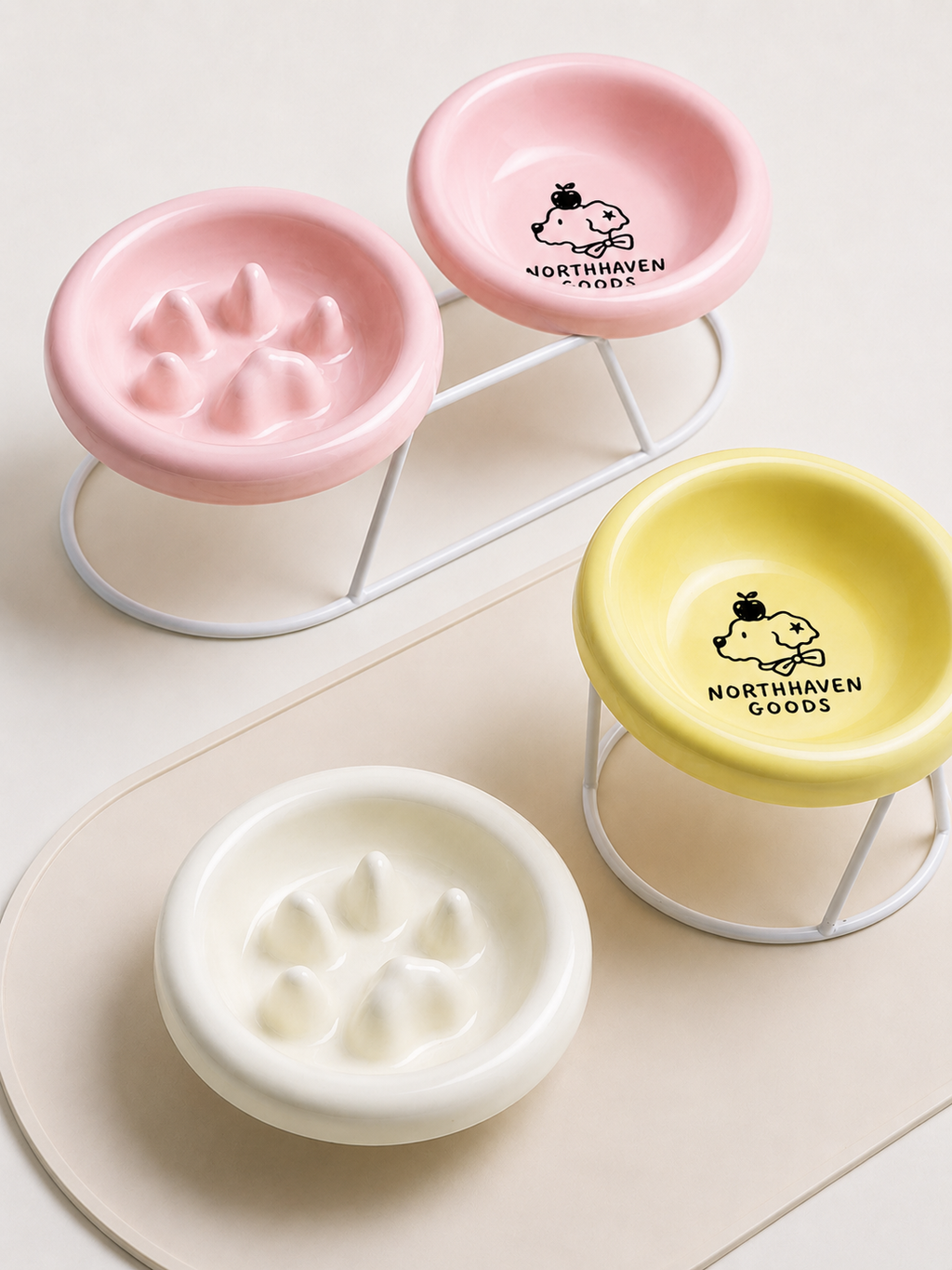 Adjustable Metal Raised Pet Bowl Holder for Cats and Dogs