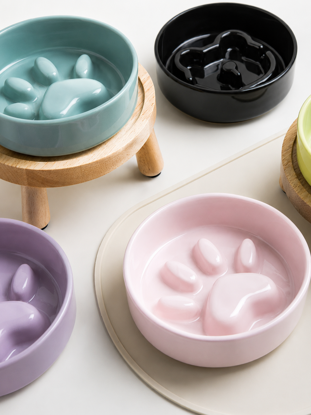 Elevated Ceramic Pet Dining Bowl Set for Cats and Dogs