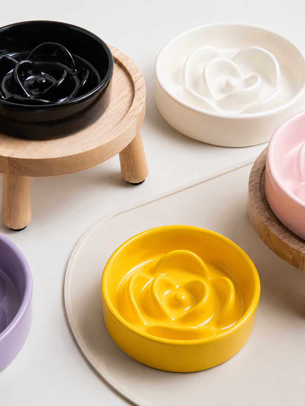 Elevated Ceramic Pet Dining Bowl Set for Cats and Dogs