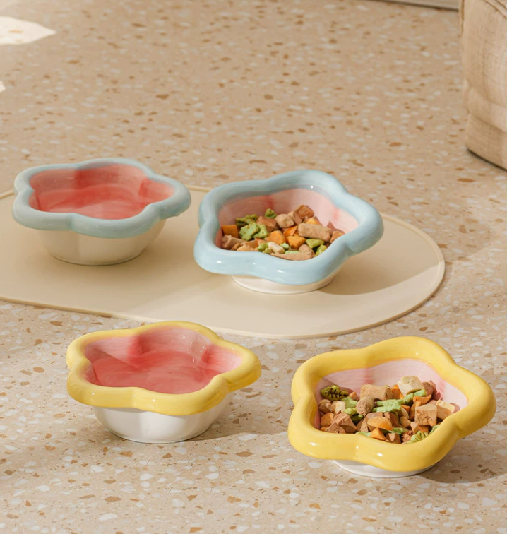 Anti-Chin Acne Ceramic Pet Food Bowl with Non-Slip Design